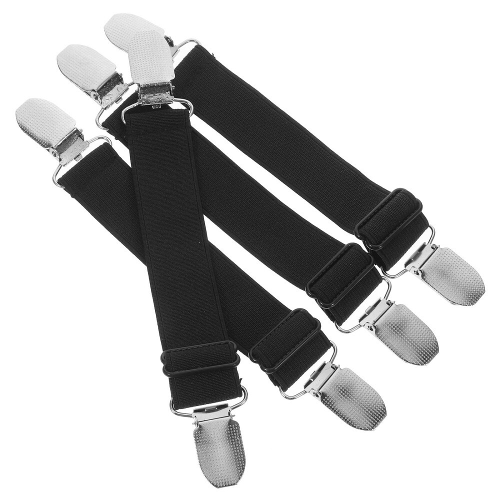 4 Pcs Elastic Leg Clip Metal Women's Stirrups Straps Garter Clips
