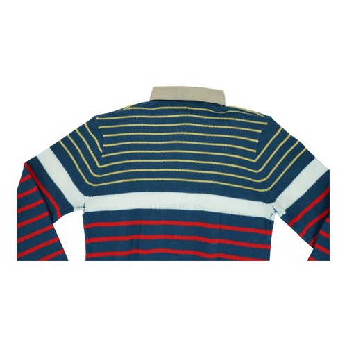 Vintage Brigade by Arrow Sweatshirt XL Colorful Stripe Knit Collared 70s 80s - Picture 5 of 6
