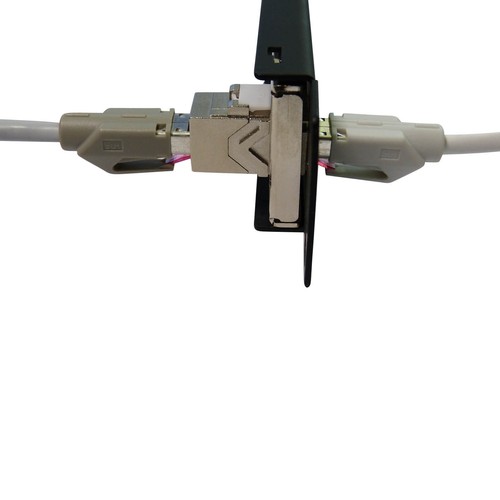 Keystone Verbinder Adapter Kupplung Cat.6A 2xRJ45 Buchse 1:1 geschirmt Metall - Bild 8 von 12