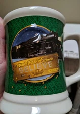 Polar Express "Believe" Hot Chocolate, Coffee, Mug, Christmas Raised Mug