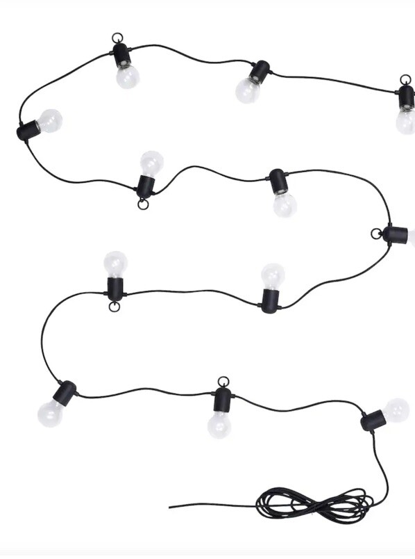 IKEA SVARTRÅ SVARTRA LED Cadena Luz con 12 Luces, Negro/Exterior 805.218.07