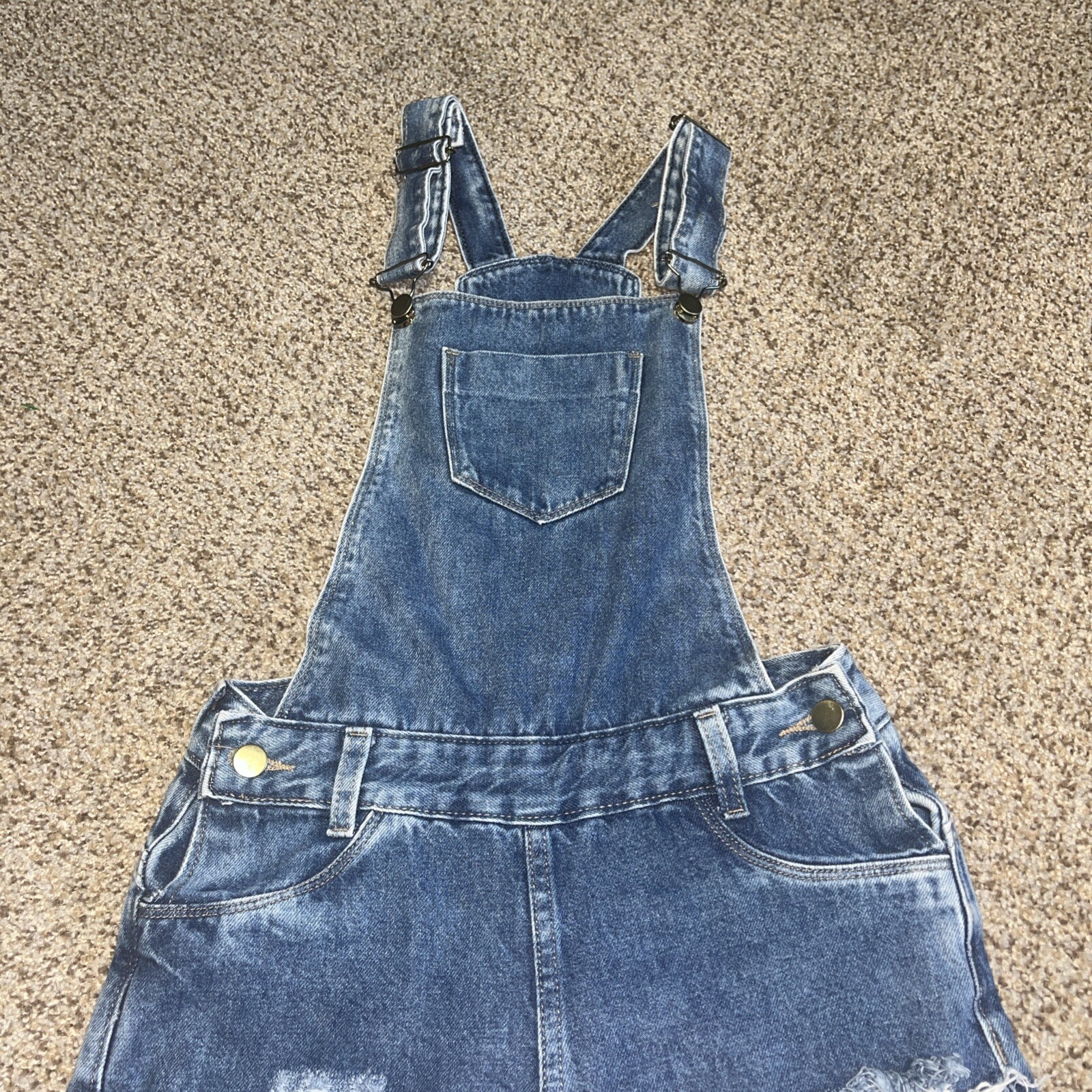 Youth Girls JuJu Bandeira Bob Banderia Denim Overalls Size 16 - View 4