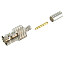 BNC Female Crimp Coax Connector for RG-58/LMR-195 Coax Cable RF Antenna