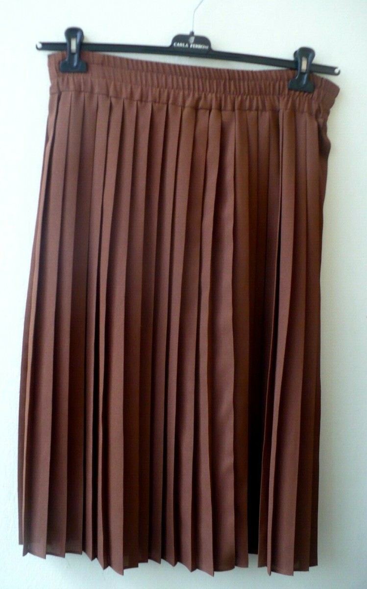 GONNA PRIMAVERILE-ESTIVA MARRONE PLISSETTATA TAGLIA M
