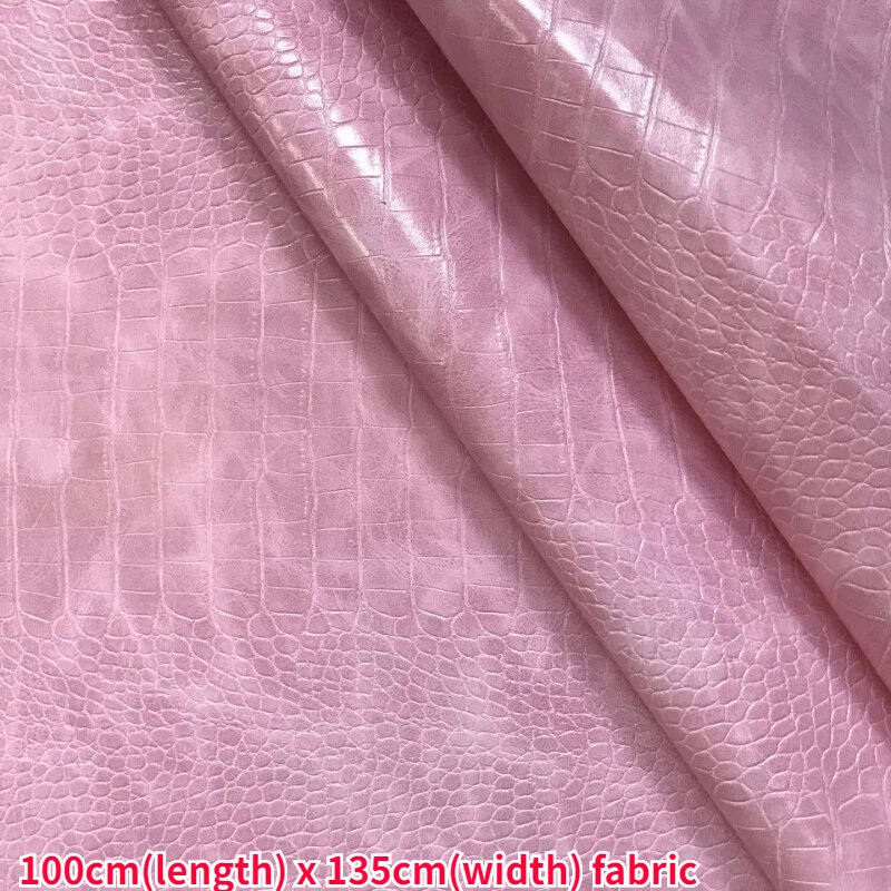 Alligator Pattern Fabric Faux Leather Leatherette Soft DIY Bag Hat Clothes - Image 2 of 4