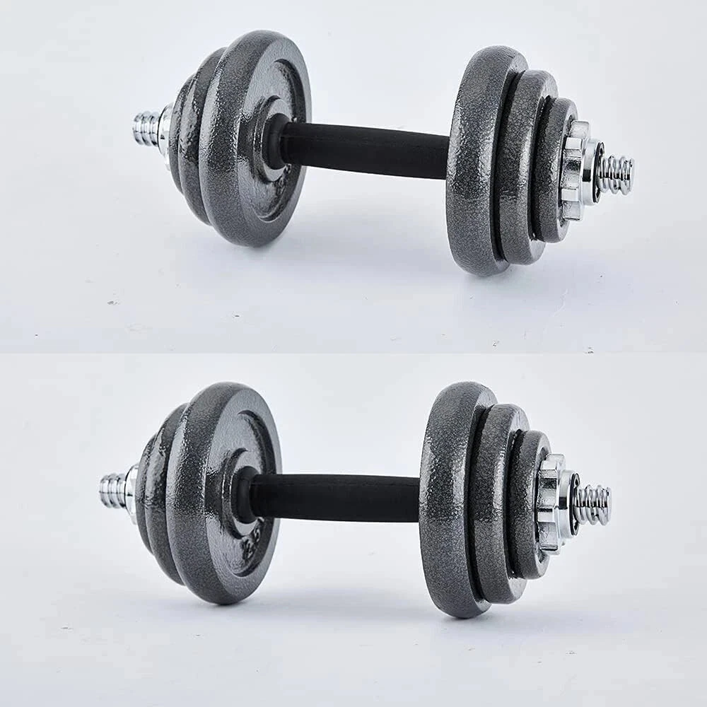 30kg Cast Iron Adjustable Dumbbells Pair Men Women Gym Fitness Weight Barbell