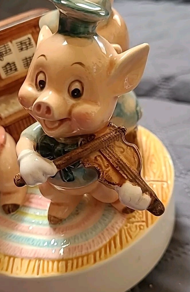Vintage Schmid Walt Disney Three Little Pigs Character Porcelain