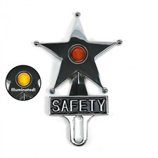 Chevy Ford Red Dot Vintage Safety Star Lighted License Plate Topperbomber Sled