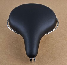 BLACK DELUXE CRUISER BICYCLE SADDLE W/ CRASH RAIL VINTAGE SCHWINN TANK BIKE SEAT