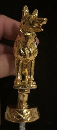 Vintage German Shepherd Trophy Topper Gold Tone Metal Dog Show Award 4” - Picture 3 of 5