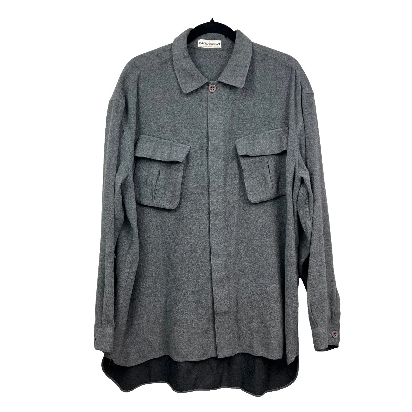 Botón Casual sólido Emporio Armani-Down Shirts for Men