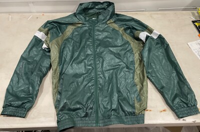 Spring  & Mercer Men s Windbreaker Full Zip Hooded Jacker Olive NWT XXL