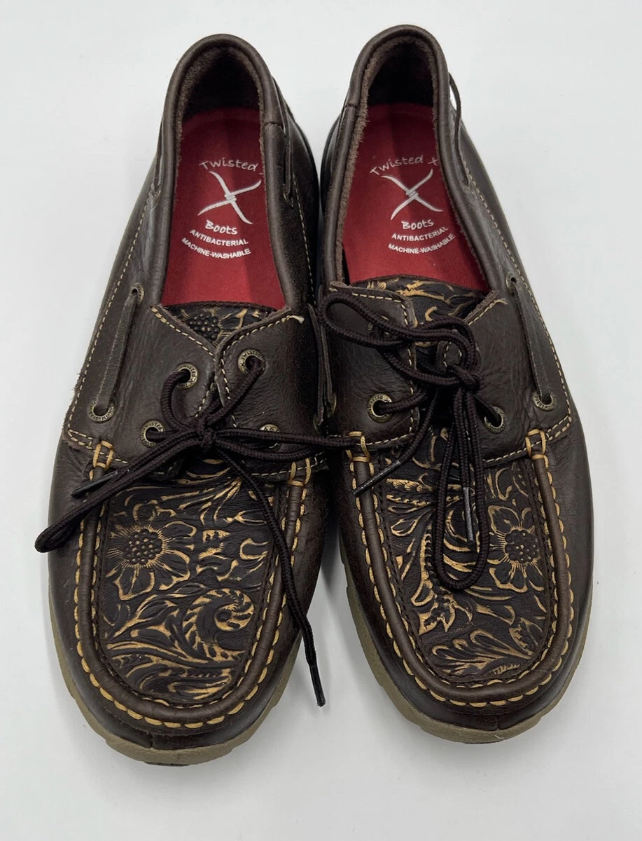 Twisted x women's embossed floral 2025 driving mocs