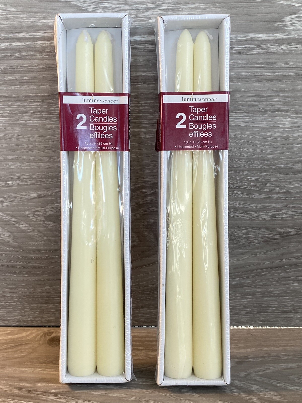 Candles Luminesscence 1 pk 2 pcs Taper 10” Irvoy Color Unscented Multi Purpose-image