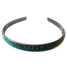 USA Handmade Headband Rhinestone Crystal Hairband Hairpin Bling Green B01