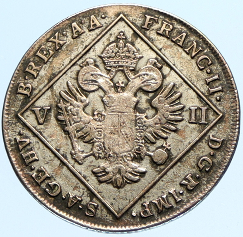1802 A AUSTRIA Emperor Franz II ANTIQUE Silver 7 Kreuzer Austrian