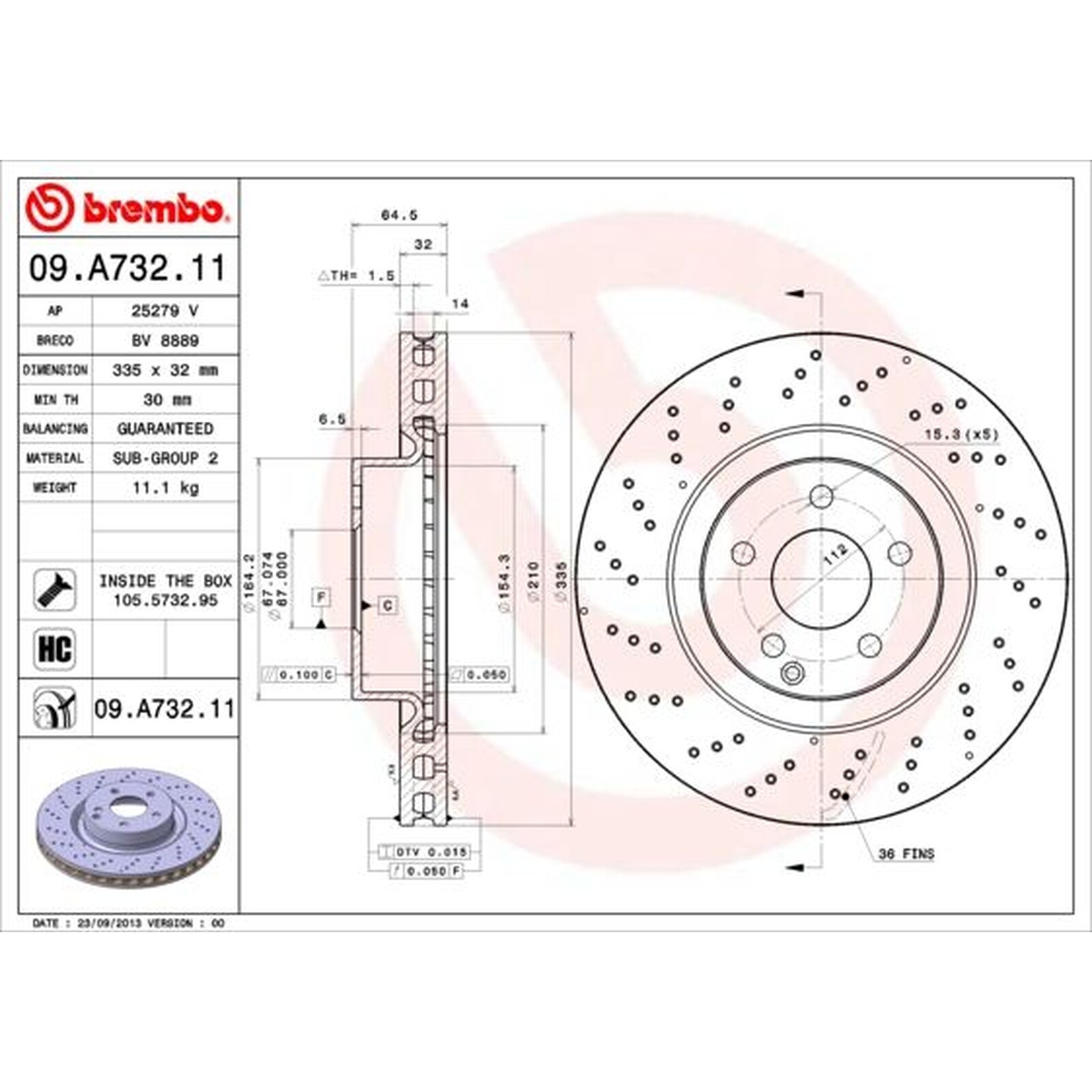 BREMBO UV Coated Brake Disc 09.A732.11