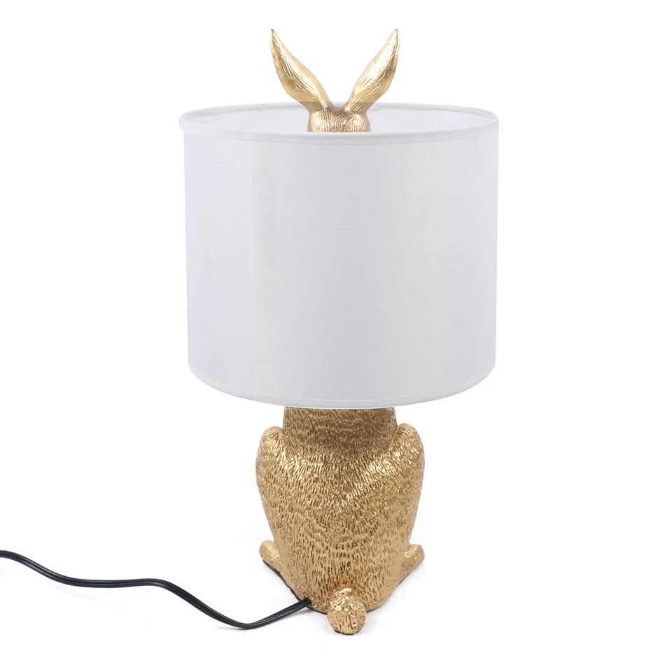 Gold Rabbit Bunny Table Lamp Reading Eyes Protect Lamp Bedside Night Light USA - Image 4 of 4