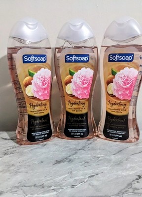 3 Pack: Softsoap Hydrating Luminous Oils Body Wash Macadamia & Soft Peony 20 oz