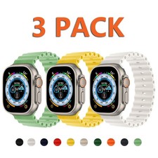 3 PACK 40/44/41/45/49mm Ocean Band For Apple Watch 9 8 7 6 5 4 SE Ultra 2 Strap