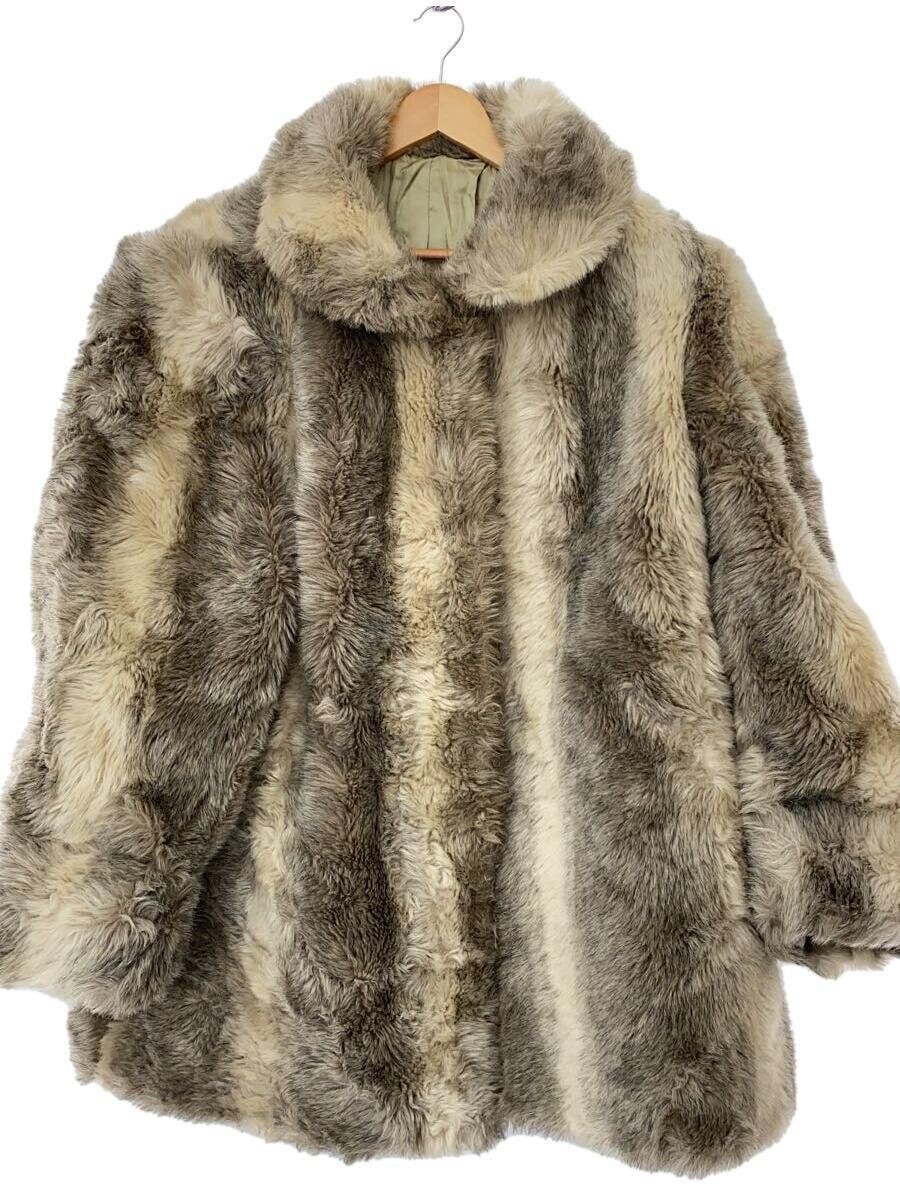 ALTRA Cappotto pelliccia acrilico italiano EURO VINTAGE altri anni 70 80 poliestere cammello tinta unita