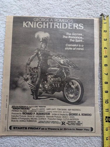 George Romeros Knightriders 1981 newspaper ad art hollywood ca film theater prom