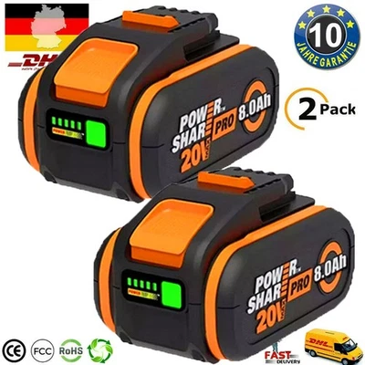FOR WORX 2X Para Worx Original Batería de Repuesto 20V MAX 8000mAh Batería WA3553 WA3556 WA3551