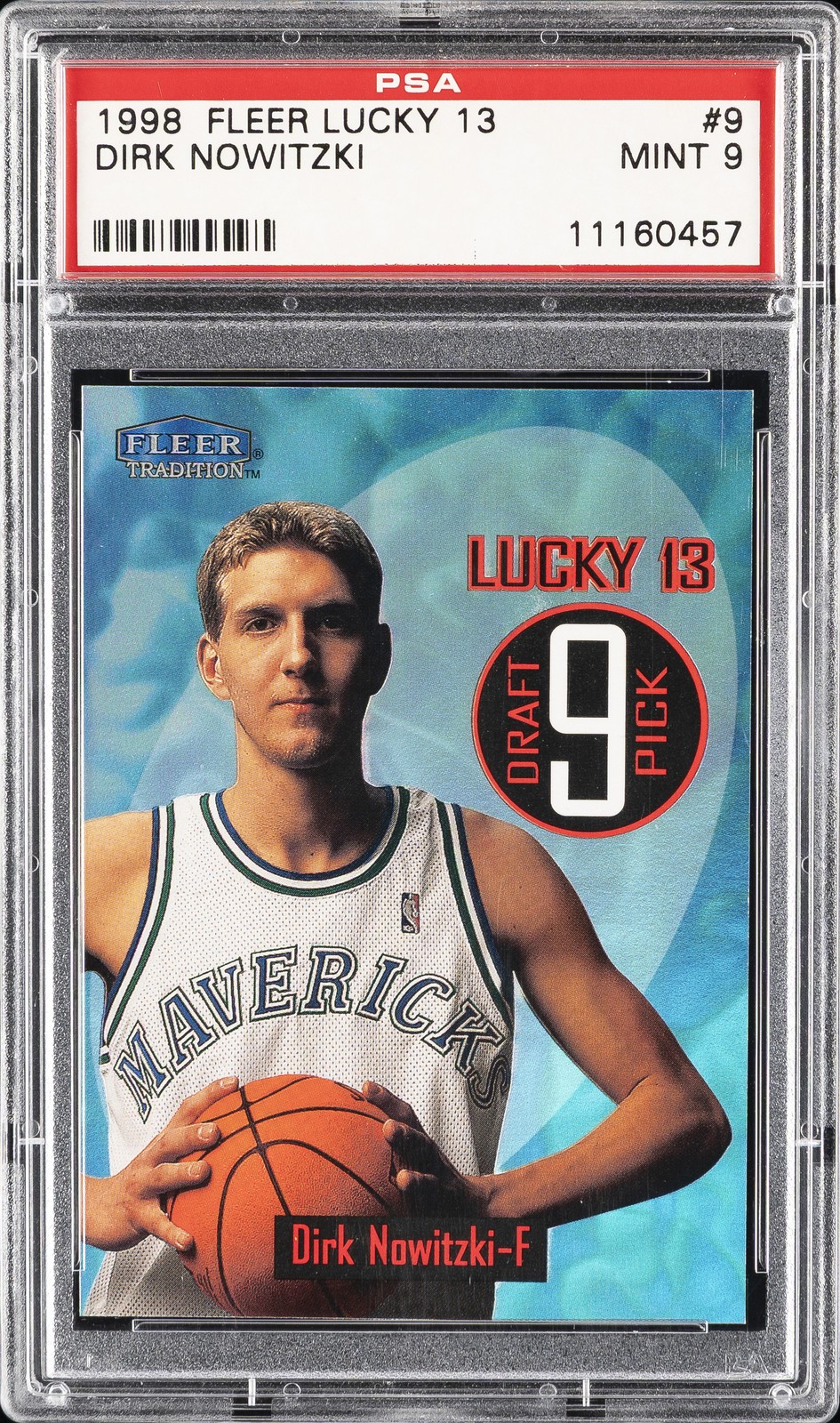 1998 FLEER TRADITION LUCKY 13 #9 DIRK NOWITZKI PSA 9