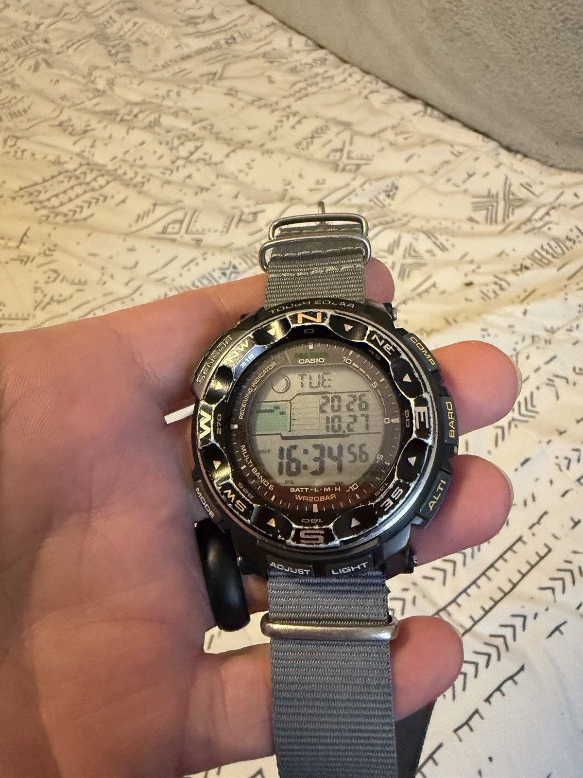 Function Casio Casio Pro Trek PRW-2500 Tough Solar Digital Compass Altimeter Barometer ...