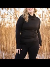 Ozark Trail NWT Black Base Layer Mock Neck Warmest Fleece Long Sleeve Top XS