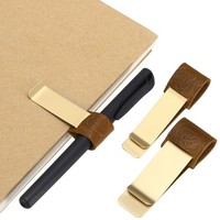2 Stifthalter FüR Notebook, Retro Messing Graviert, Kamel/Messing
