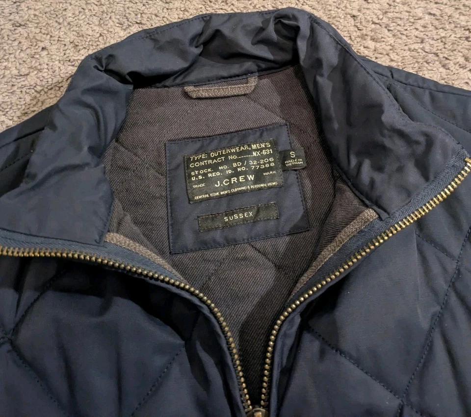 J.Crew Primaloft Sussex Quilted Full Zip Vest Blue Men's Small - Image 3 of 4