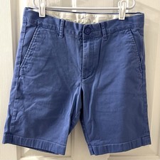 Crewcuts By J.Crew Boys Blue Cotton Chino Shorts Adjustable Waist Sz 1