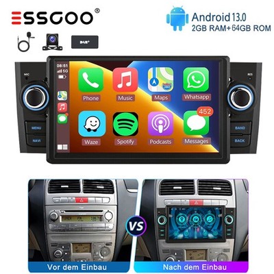 Für Fiat Grande Punto Linea Autoradio Android 15 Carplay GPS Navi WiFi DAB+ Kam