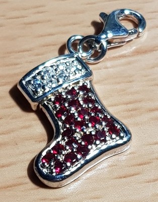 Weihnachtsstrumpf Hänger Anhänger echt S925 Sterlingsilber 