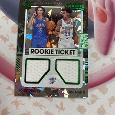 Panini Contenders - Rookie Ticket Dual Swatches Josh Giddey, Tre Mann (green)