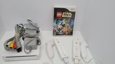 TESTED Nintendo Wii White Console W/ Two Nunchuck Controllers And Lego Starwars