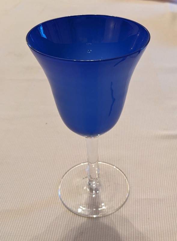 Sonoma Cobalt Blue Goblet Wine Glass Life + Style Paradise 8" tall 