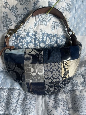 Coach Vintage Denim Patchwork Hobo Handbag 10019 | eBay
