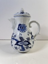 Blue Danube BLUE ONION Coffee Tea Pot & Lid JAPAN Vintage 8.75" tall