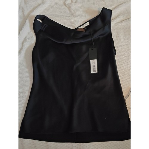 Halston, Halston Women's Black Cowl Neck Tank Top Size 6 NWT Vintage