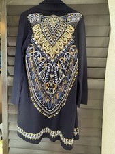 Soft Surroundings Petite XL Navy Blue Embroid...