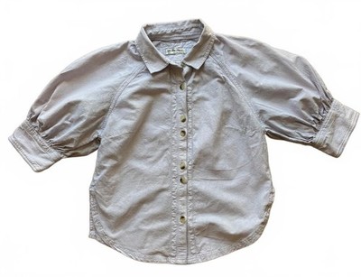 We the Free Ellie Balloon Sleeve Button Down Top Size S