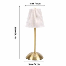 Small Pleated Table Lamp Iron Fabric Soft Lighting Bedside Nightstand Desk Lamp