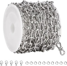 6.5 Feet Silver Stainless Steel Chain for Jewelry Making DIY Craft Twisted Chain