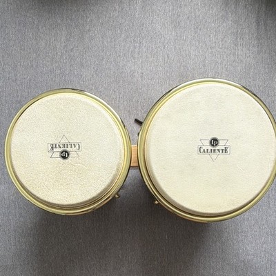 LP Caliente Bongo Drum Set 2-Piece Wood Shells with Gold Metal Hardware
