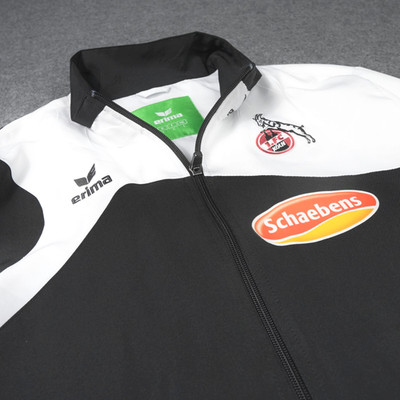 1 FC Koln Erima Track Jacket Mens Large Black White Full Zip Soccer Schaebens