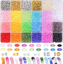 2110 Pcs 6MM Rondelle Crystal Beads 18 Colors Faceted Acrylic Beads  6 Colors S