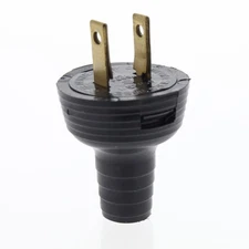 Leviton Black Straight Blade Easy Grip Plug NEMA 1-15 15A 125V 48642