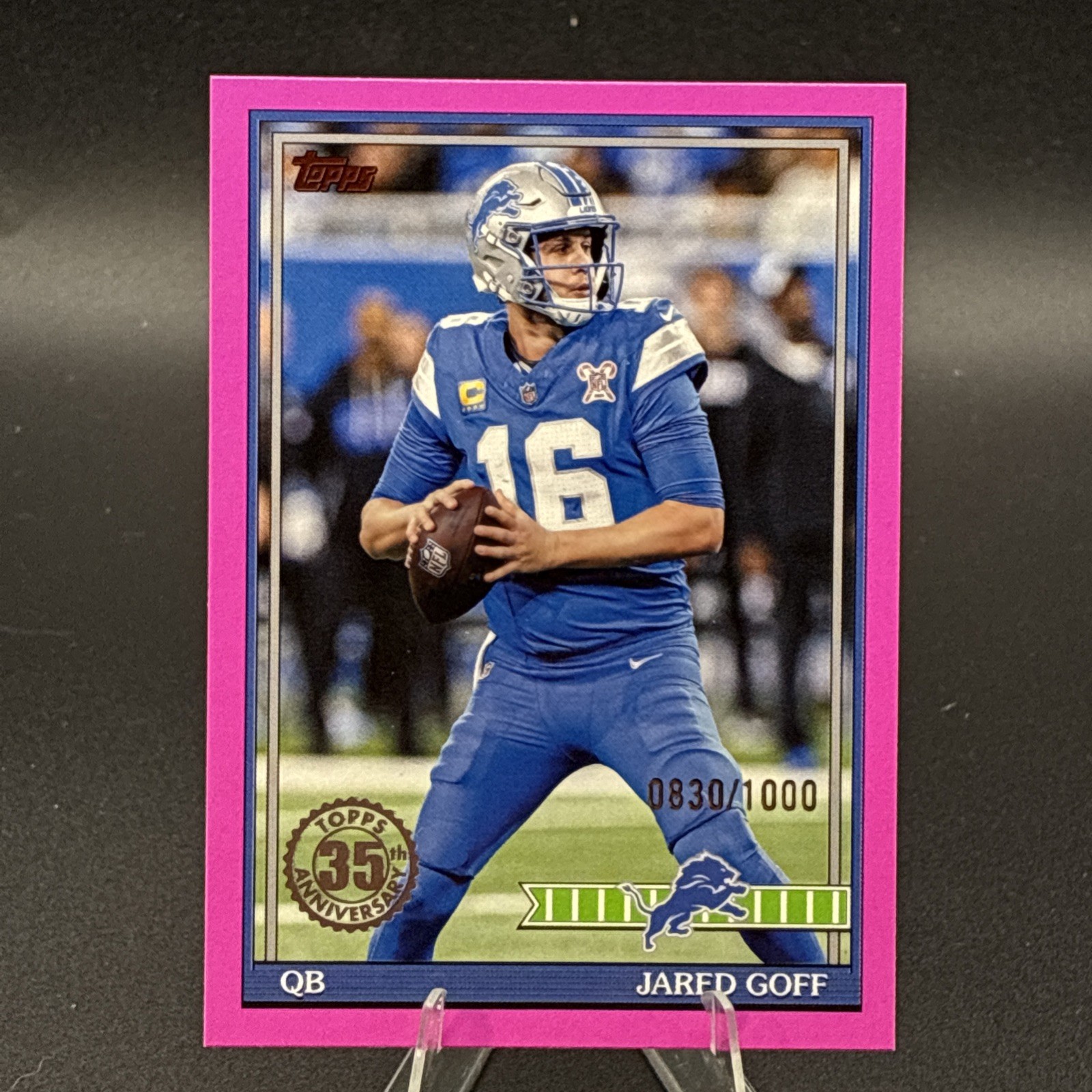 Topps Flagship 2026 Jared Goff Detroit Lions 35th Anniversary 91TF-37 /1000 PINK